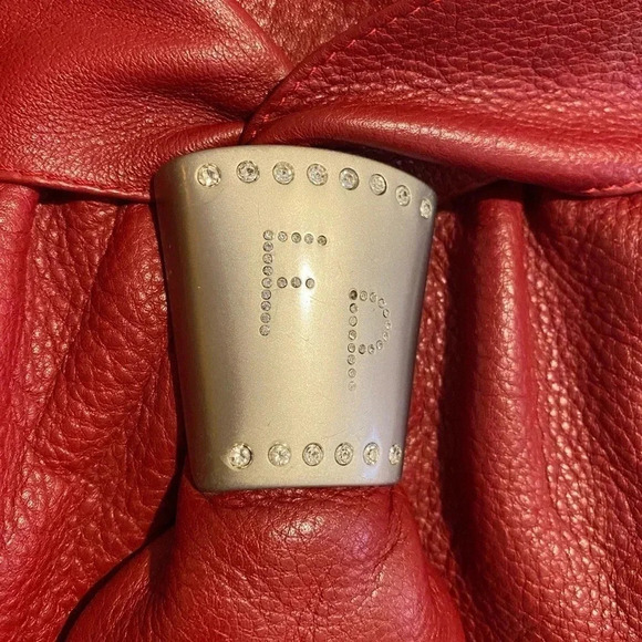 Fabrizio poker red leather satchel handbag - Picture 9 of 11